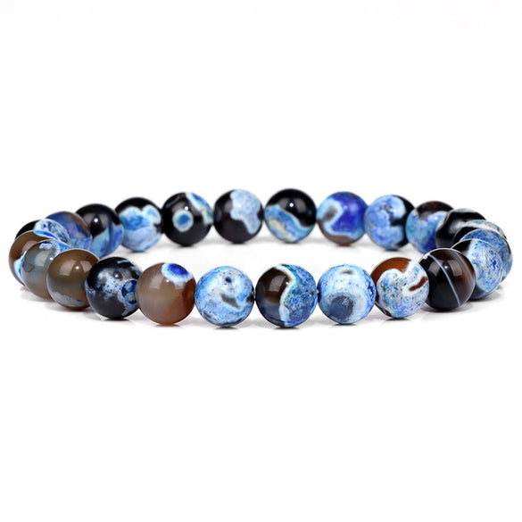 Natural Stone Handmade Fashionable Unisex Bracelet With Crystal Cat's Eye Agate