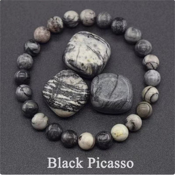 Natural Stone Handmade Unisex Animals Zodiac Mixed Color Bead Bracelet With Amethyst Tiger Eye Rose Stone Agate