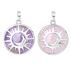 Natural Stone Hollow Moon And Sun Pendant Necklace Semi Precious Crystal Jewelry With Copper Accessories Minimalist Style
