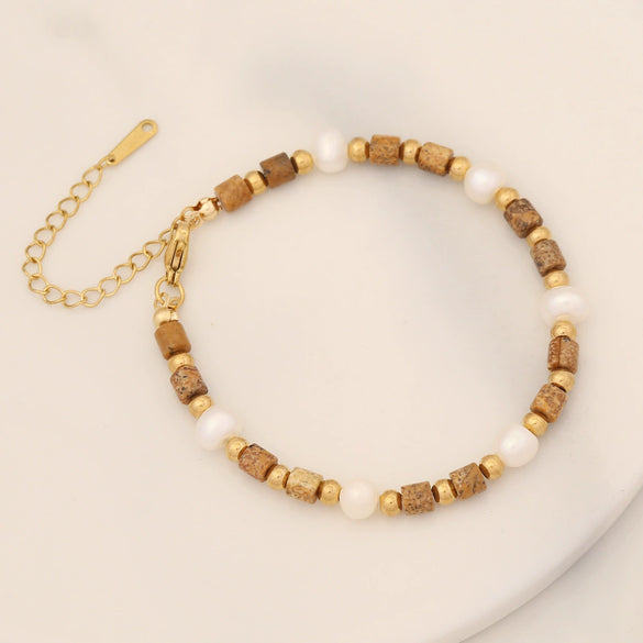 Natural Stone Pearl Handmade Bohemian Fashion Beaded Bracelet For Women