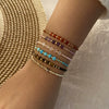 Natural Stone Rice Beads Woven Bohemian Bracelet With Geometric Pattern