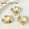 Natural Stone Ring Stainless Steel Geometric Electroplating Unisex Fashion
