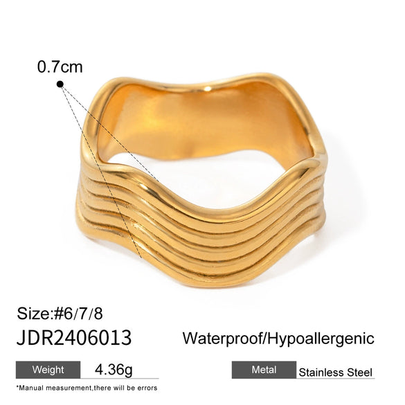 Natural Stone Ring Titanium Steel Non Fading Ring