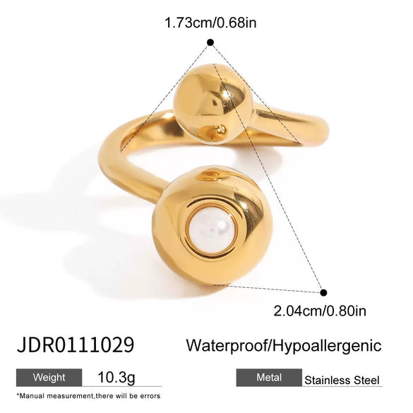 Natural Stone Ring Titanium Steel Non Fading Ring