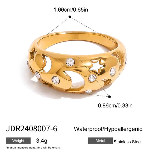 Natural Stone Ring Titanium Steel Non Fading Ring