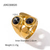 Natural Stone Ring Titanium Steel Non Fading Ring