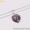 Natural Stone Rose Heart Pendant Necklace With Ball Chain Minimalist Electroplated Copper Accessories