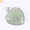 Natural Stone Rose Heart Pendant Necklace With Ball Chain Minimalist Electroplated Copper Accessories