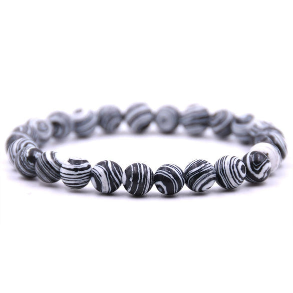 Natural Stone Round Bead Single Ring Bracelet