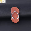Natural Stone Slipper Pendant Necklace With Polished Copper Accessories Beach Style Necklace For Women And Couples