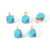 Natural Stone Square Faceted Pendant Diy Jewelry Accessories Handmade With Electroplating For Necklace Earrings