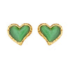 Natural Stone Stainless Steel Heartshaped Geometric Earrings With Electroplating For Women