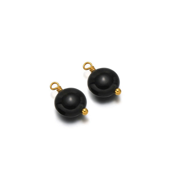 Natural Stone Stainless Steel Round Pendant Electroplated Diy Jewelry Bracelet Necklace Accessories