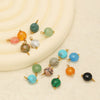 Natural Stone Stainless Steel Round Pendant Electroplated Diy Jewelry Bracelet Necklace Accessories