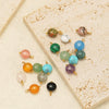 Natural Stone Stainless Steel Round Pendant Electroplated Diy Jewelry Bracelet Necklace Accessories