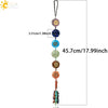 Natural Stone Style Colorful Crystal Car Hanging Pendant With Flat Round Resin Gravel And Short Tassel Dripping Glue Ornament