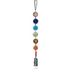 Natural Stone Style Colorful Crystal Car Hanging Pendant With Flat Round Resin Gravel And Short Tassel Dripping Glue Ornament