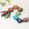 Natural Stone Style Colorful Crystal Car Hanging Pendant With Flat Round Resin Gravel And Short Tassel Dripping Glue Ornament