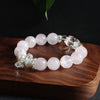 Natural Style Handmade Crystal And Freshwater Pearl Bracelet With Strawberry Crystal And Bow Design