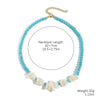 Natural Turquoise Beaded Jewelry Geometric Bohemian Style Double Layer Drop Pendant Necklace With Electroplating