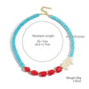 Natural Turquoise Beaded Jewelry Geometric Bohemian Style Double Layer Drop Pendant Necklace With Electroplating