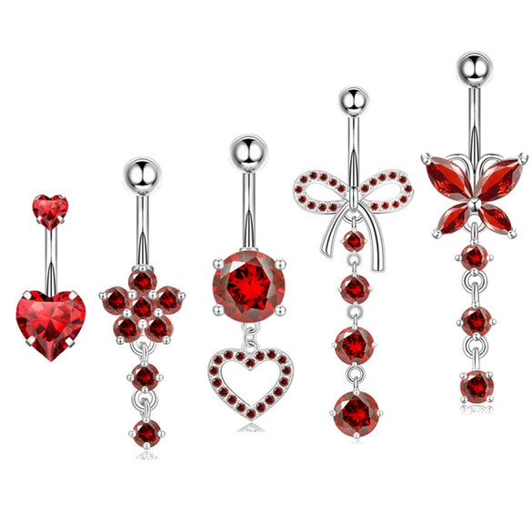Navel Buckle Piercing Navel Nail Stainless Steel Copper With New Zircon Geometric Hip Hop Style Electroplated