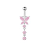 Navel Buckle Piercing Navel Nail Stainless Steel Copper With New Zircon Geometric Hip Hop Style Electroplated