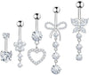 Navel Buckle Piercing Navel Nail Stainless Steel Copper With New Zircon Geometric Hip Hop Style Electroplated