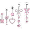Navel Buckle Piercing Navel Nail Stainless Steel Copper With New Zircon Geometric Hip Hop Style Electroplated
