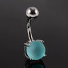 Navel Ornament Stainless Steel Geometric Polished Unisex Candycolored Outer Tooth Navel Ring Frosted Navel Button Piercing