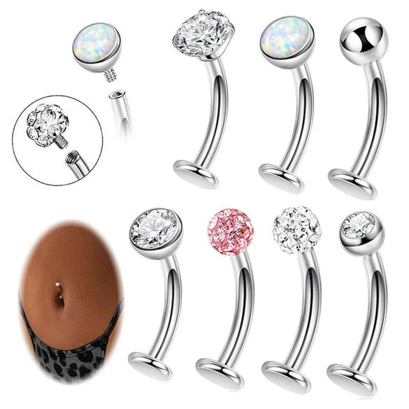 Navel Piercing Stainless Steel Geometric Style Electroplating Multidiamond Unisex