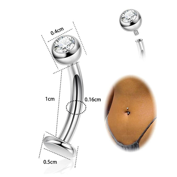 Navel Piercing Stainless Steel Geometric Style Electroplating Multidiamond Unisex