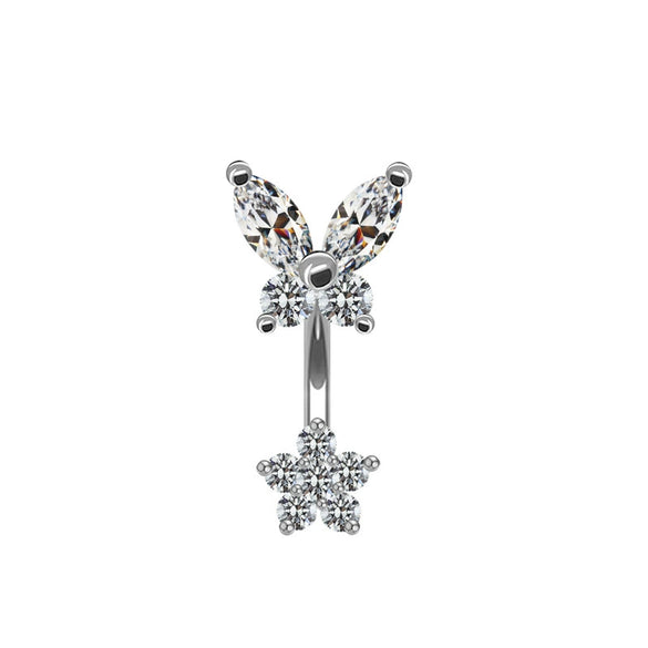 Navel Ring Copper Stainless Steel Heart Shape Electroplated Jewelry