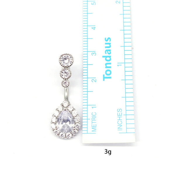 Navel Ring Jewelry Brass White Steel Drop Shape Cartoon Style Unisex