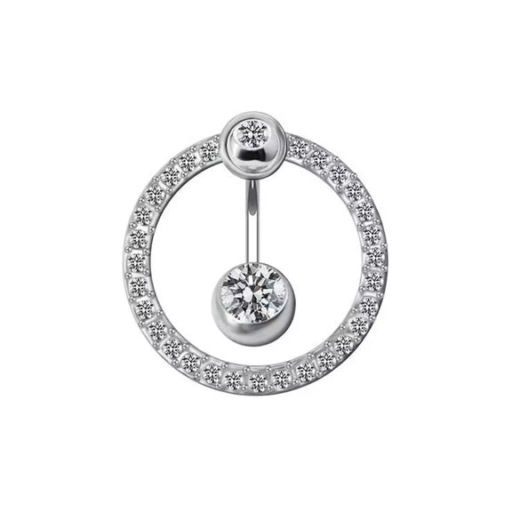 Navel Ring Jewelry Copper Heartshaped With Diamond Design