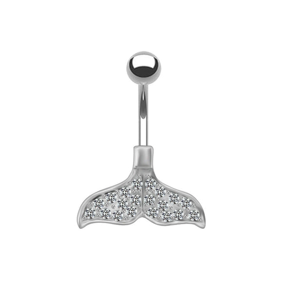 Navel Ring Jewelry Copper Heartshaped With Diamond Design