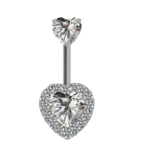 Navel Ring Jewelry Stainless Steel Hollow Heartshaped With Bat And Angel Wings Electroplating Design Unisex Animals Zodiac