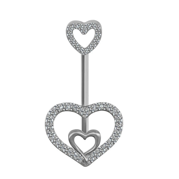 Navel Ring Jewelry Stainless Steel Hollow Heartshaped With Bat And Angel Wings Electroplating Design Unisex Animals Zodiac