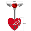 Navel Ring Jewelry Stainless Steel Hollow Heartshaped With Bat And Angel Wings Electroplating Design Unisex Animals Zodiac