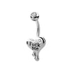 Navel Ring Piercing Jewelry Stainless Steel Heart Shaped Electroplating Zircon Set Letter Punk Style Unisex