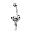 Navel Ring Piercing Jewelry Stainless Steel Heart Shaped Electroplating Zircon Set Letter Punk Style Unisex