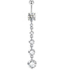 Navel Ring Set Stainless Steel Bow Style Body Piercing Jewelry
