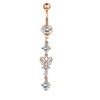 Navel Ring Set Stainless Steel Bow Style Body Piercing Jewelry