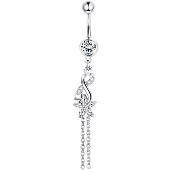 Navel Ring Set Stainless Steel Bow Style Body Piercing Jewelry