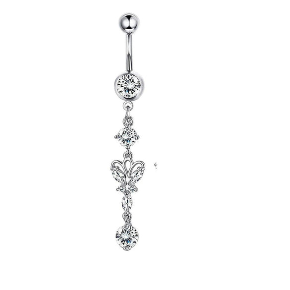 Navel Ring Set Stainless Steel Bow Style Body Piercing Jewelry