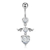 Navel Ring Set Stainless Steel Bow Style Body Piercing Jewelry