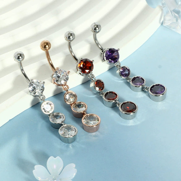 Navel Ring Stainless Steel Heart Shape Electroplating Accessories