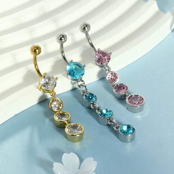 Navel Ring Stainless Steel Heart Shape Electroplating Accessories