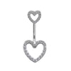 Navel Ring Stainless Steel Heart Shape Electroplating Body Piercing Jewelry