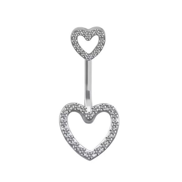 Navel Ring Stainless Steel Heart Shape Electroplating Body Piercing Jewelry
